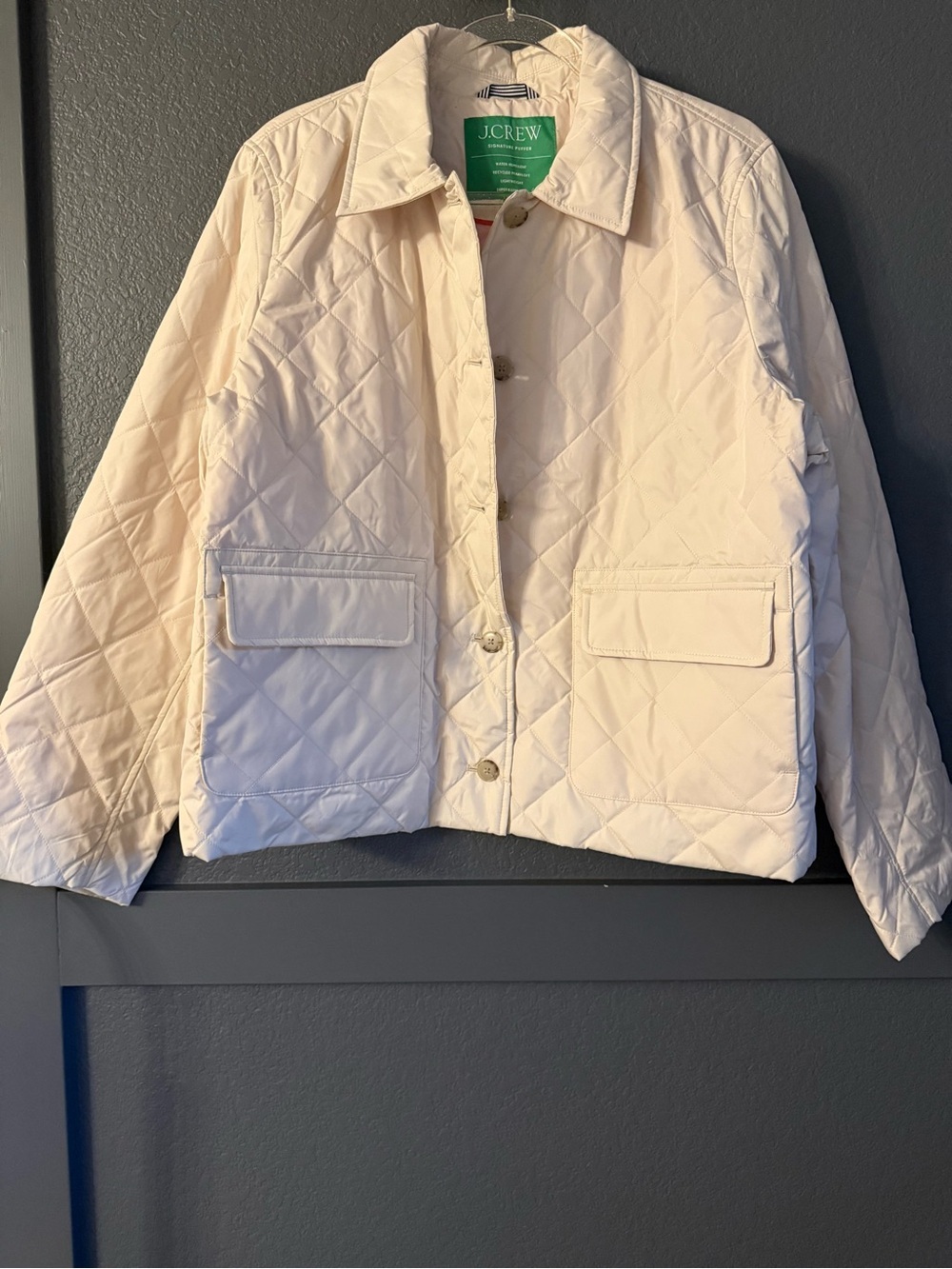 J.CREW • Quilted signature puffer jacket - cream - XL